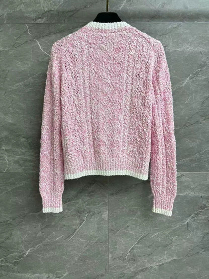 New colorblock hollow cardigan