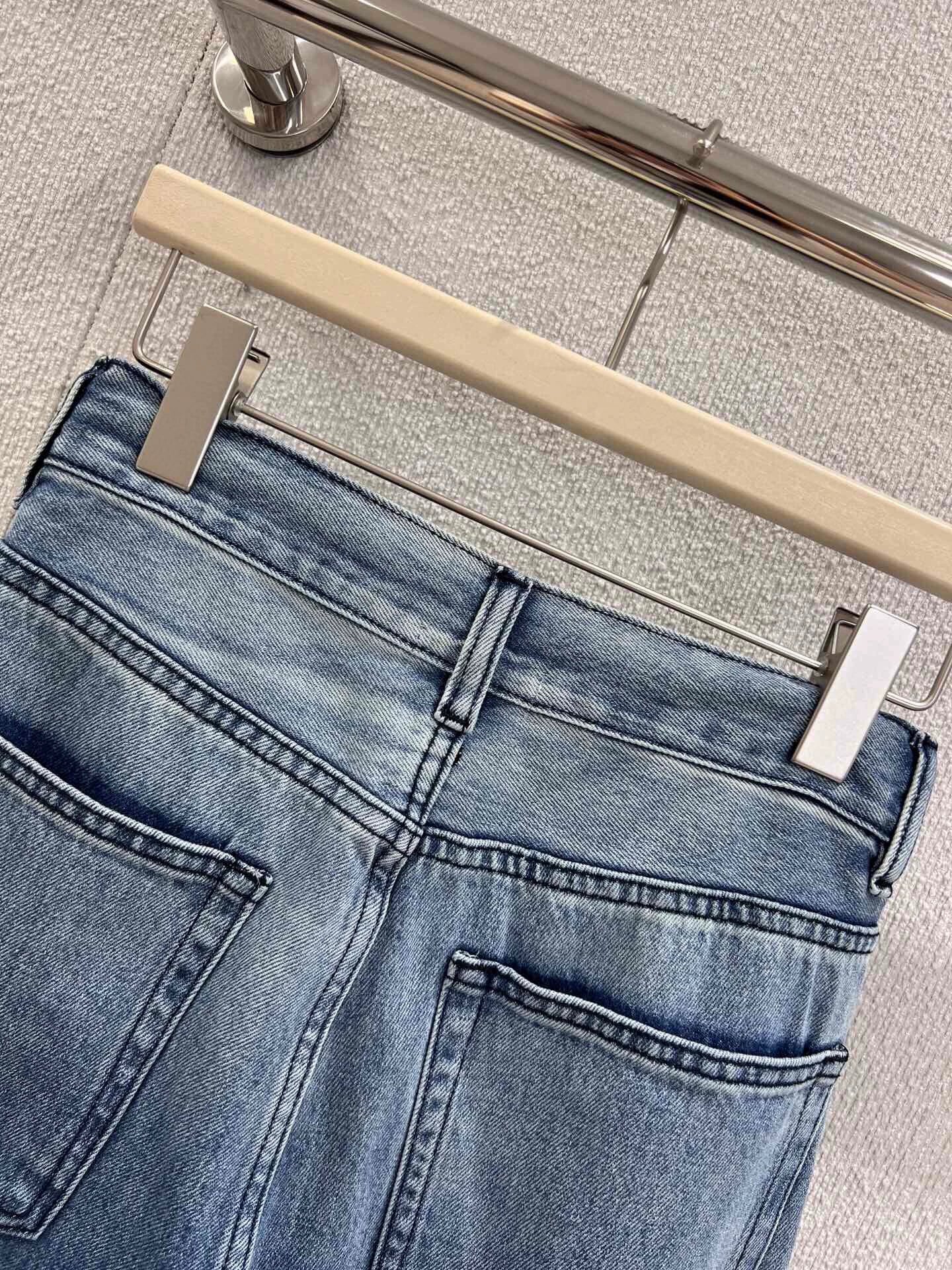 25fw Washed gradient lace up jeans