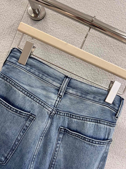 25fw Washed gradient lace up jeans