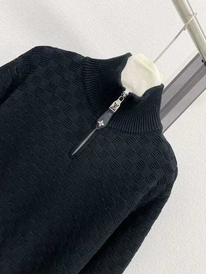 25fw Checkered dark patterned sweater