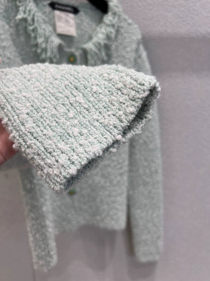 25fw Tassel collar dopamine knit cardigan