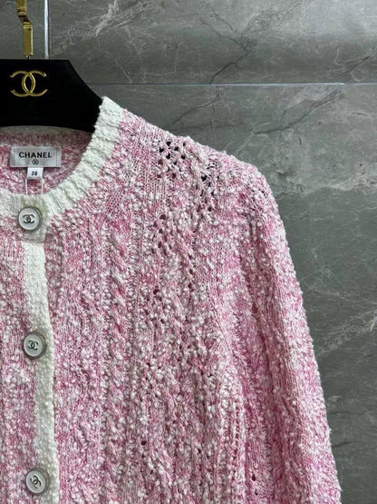 New colorblock hollow cardigan