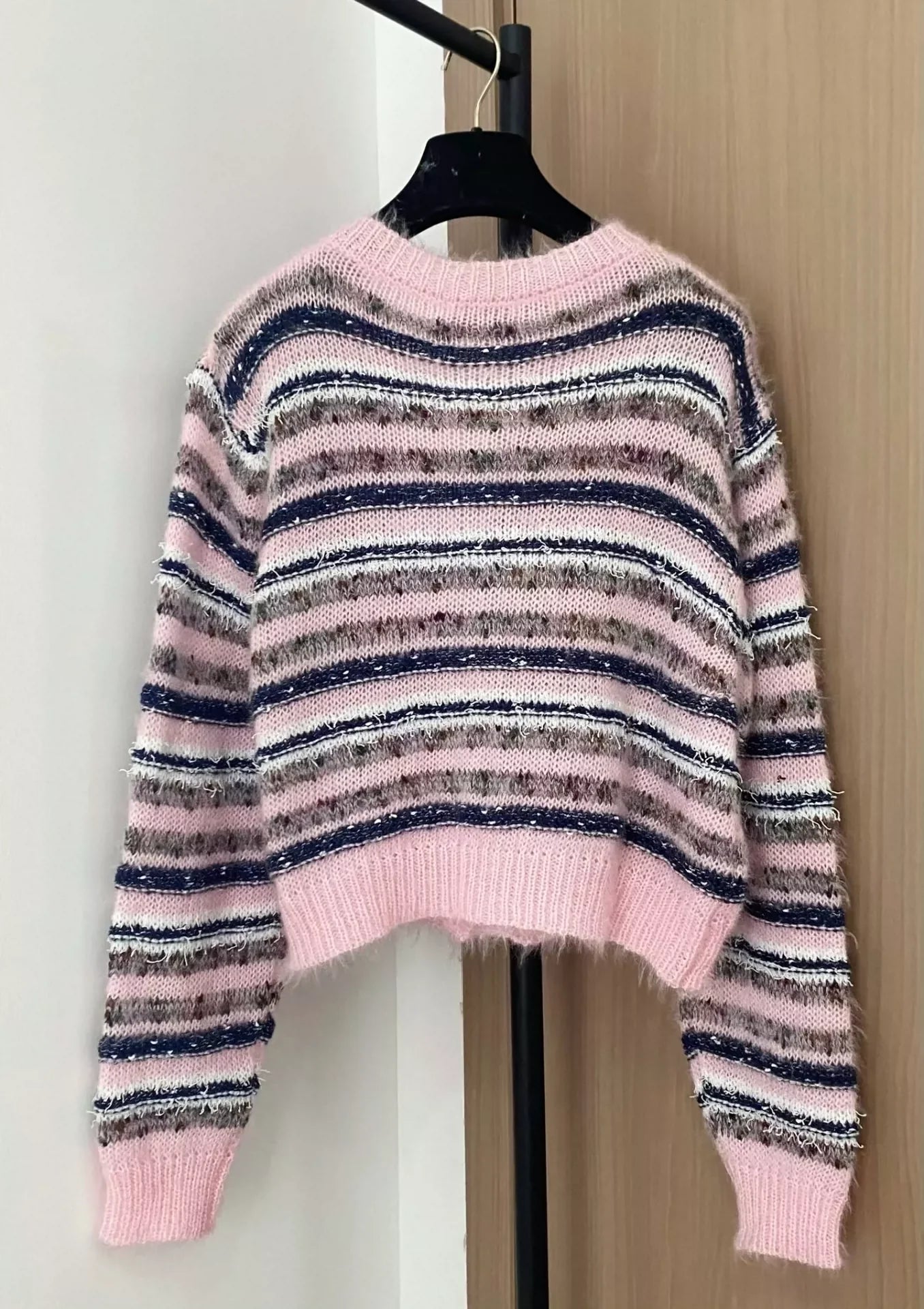 25fw Striped knitted cardigan