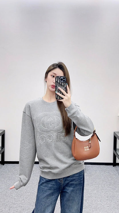 25fw Round neck letter hoodie