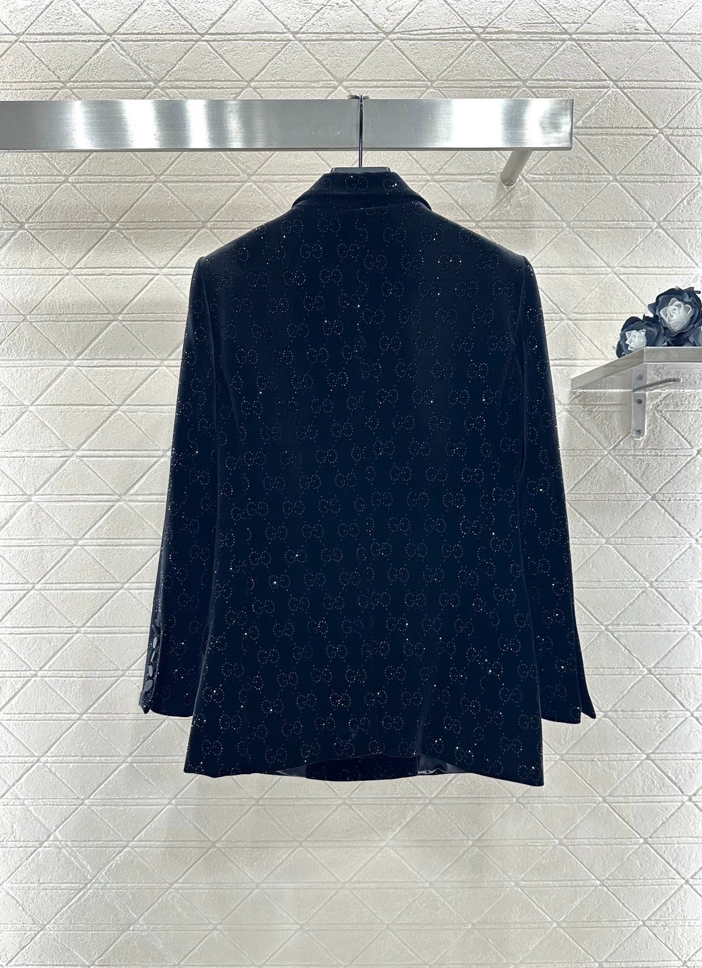 Velvet rhinestone suit jacket