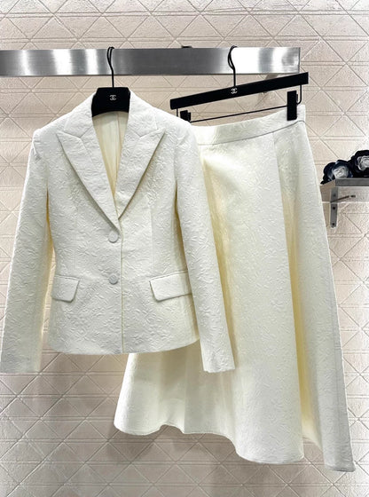 Shoulder suit half skirt set