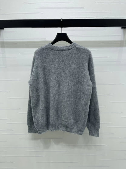 Jacquard knitted pullover sweater