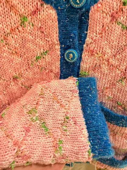 25fw Xiaoxiangfeng pink knitted cardigan（Medieval Series）