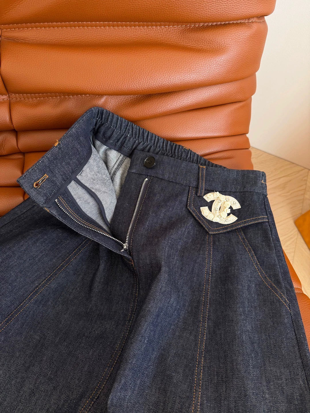 25fw Retro original denim half skirt