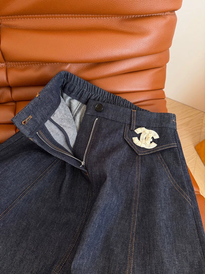 25fw Retro original denim half skirt