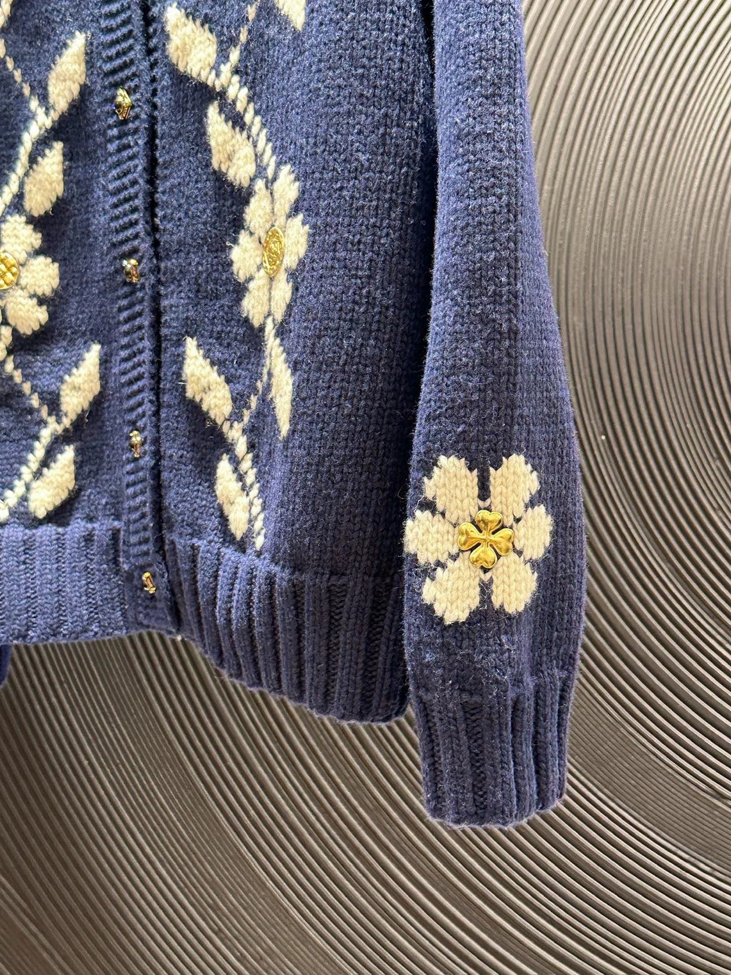 25fw Vintage flower knitted cardigan (vintage series)