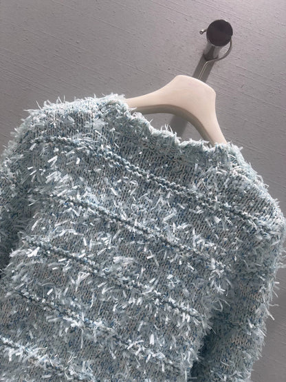 Wool blend tweed cardigan