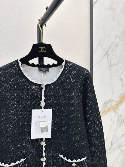 25fw Color blocked small lace cardigan