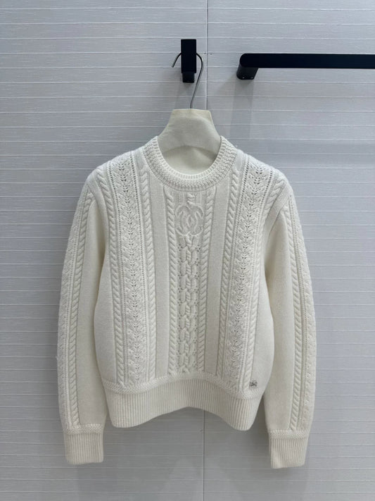 Hook flower cashmere sweater