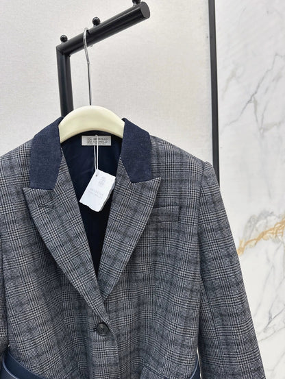 25fw Blue plaid blazer