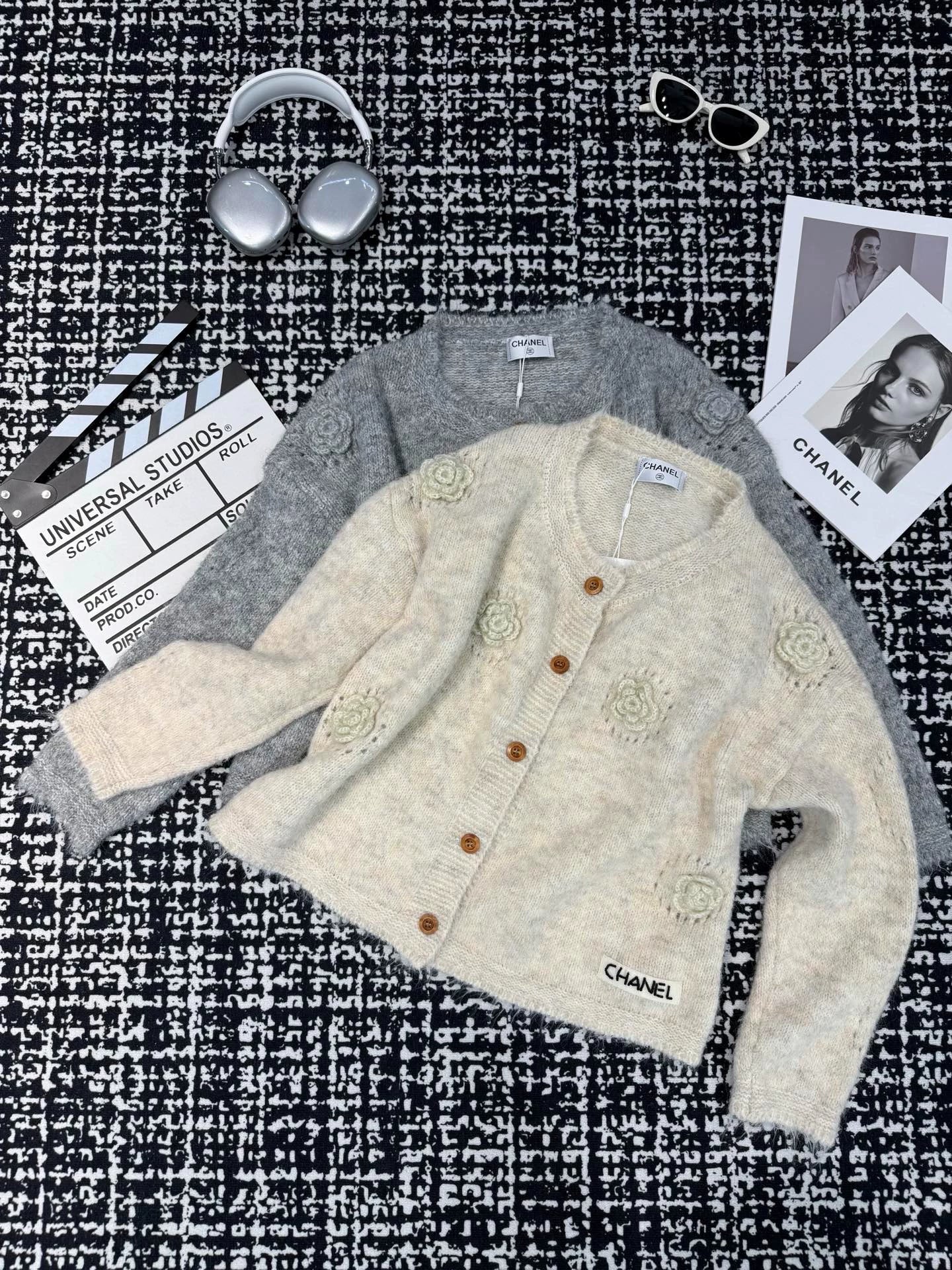 Camellia knitted sweater cardigan (vintage series)