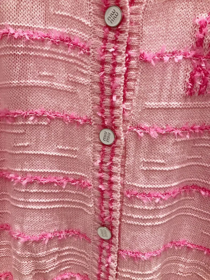 25fw Striped knitted cardigan