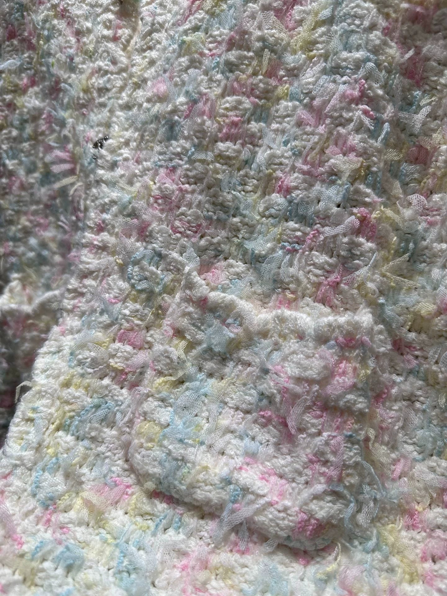 Rainbow fringe woven cardigan