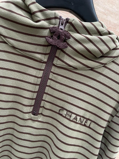 25fw Retro striped slim fit hoodie(vintage series)