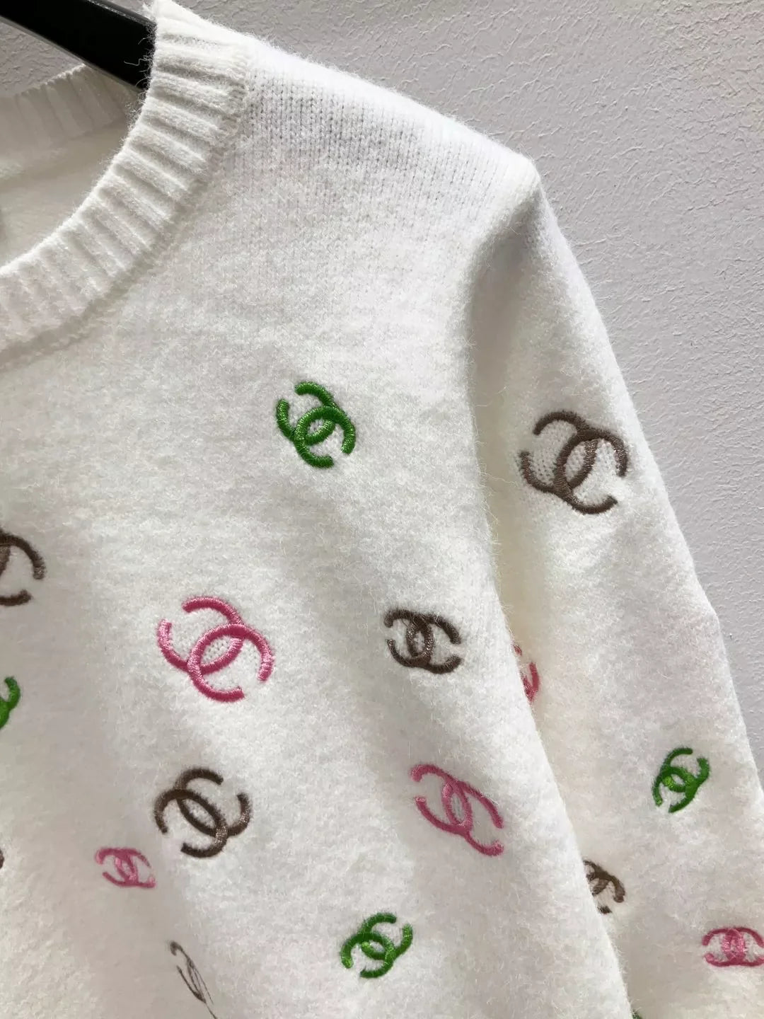 25fw Full printed embroidered sweater