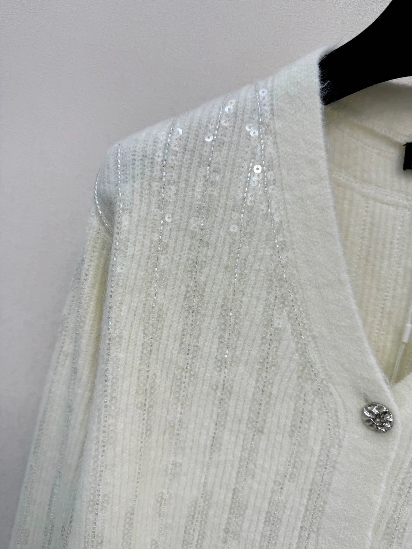 White knitted cardigan