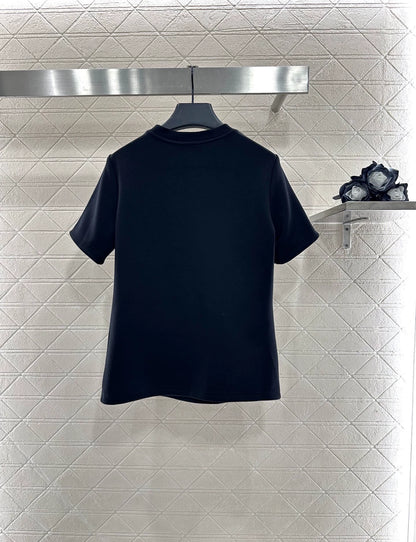 25 Jacquard cotton polyester blend short sleeved shirt  (KHAKI/BLACK)