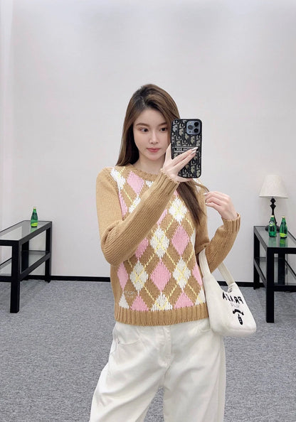 25fw Diamond Knitted Long Sleeve