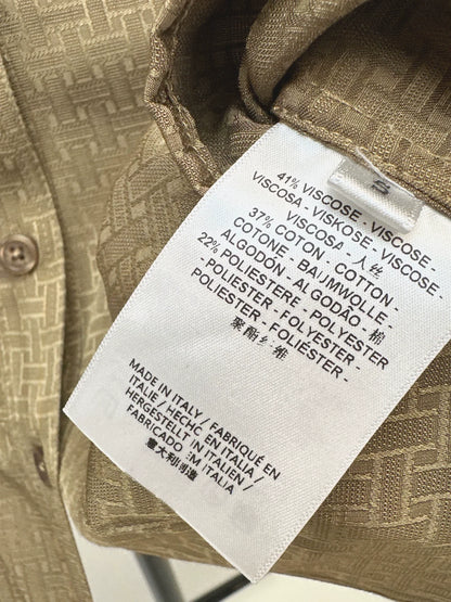 25fw Dark patterned jacquard waist cinched shirt