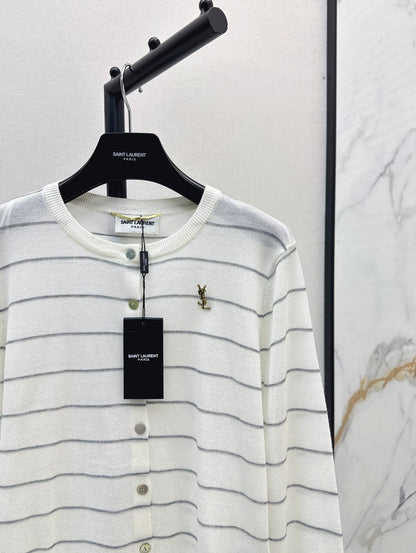 25fw Striped knitted cardigan