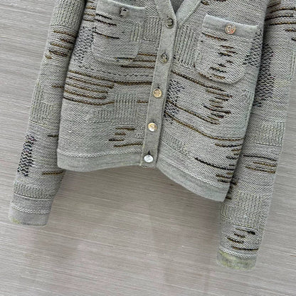 25fw Grey Knitted Cardigan