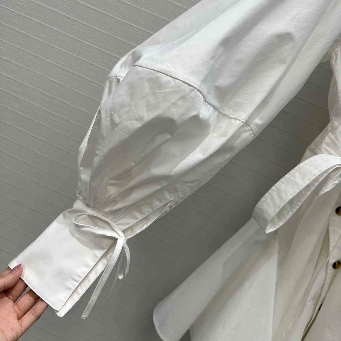 Pleated cotton lined dress