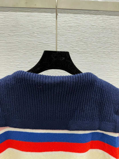 25fw Striped knitted cardigan