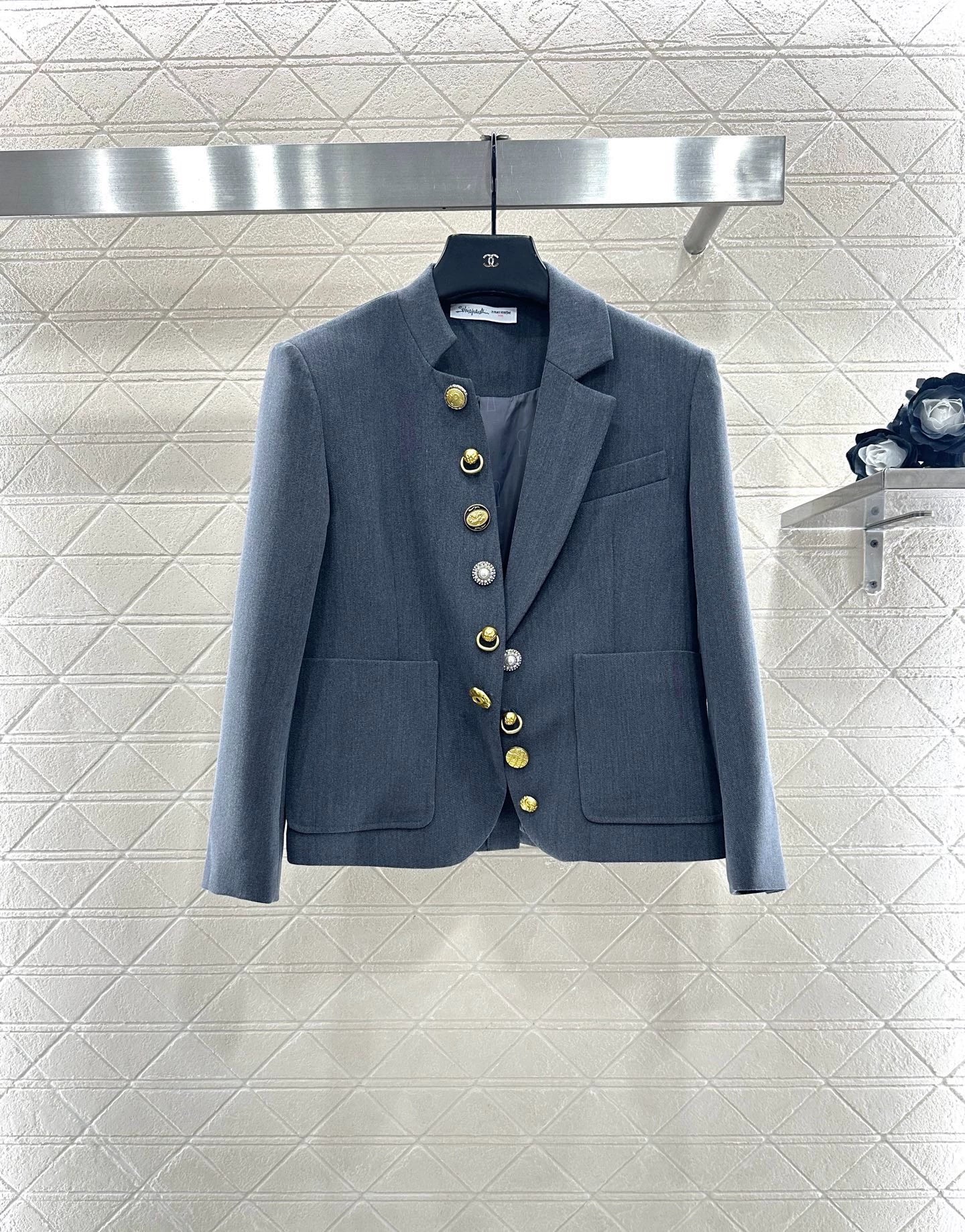 Asymmetric placket single western jacket