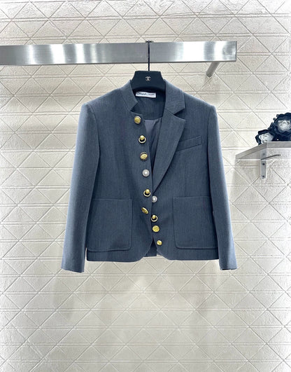 Asymmetric placket single western jacket