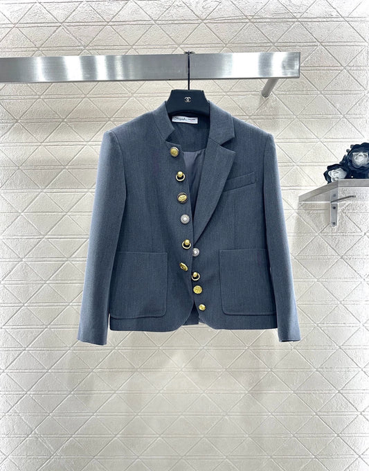 Asymmetric placket single western jacket