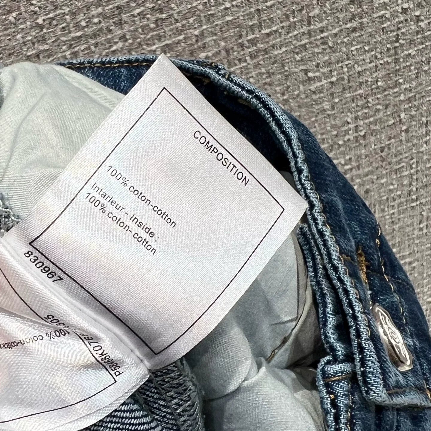 Pearl and rhinestone embellished wide-leg jeans