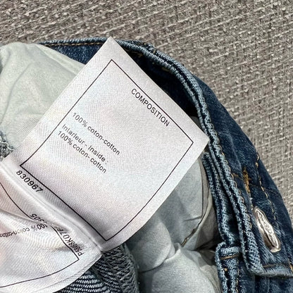 Pearl and rhinestone embellished wide-leg jeans