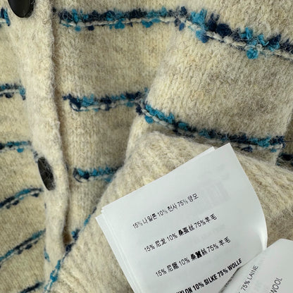 25fw V-neck striped cardigan