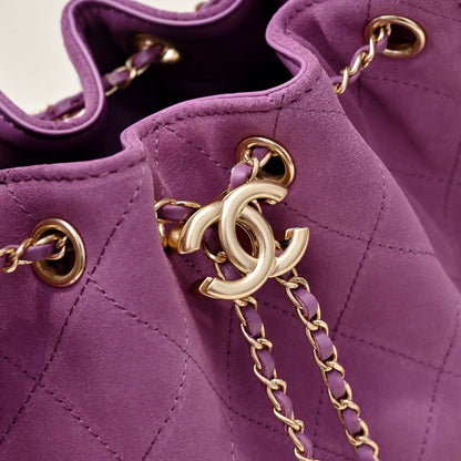 25C suede hippie bag (rose pink）