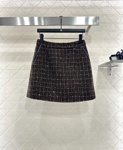 Leather collar splicing coarse woolen suit