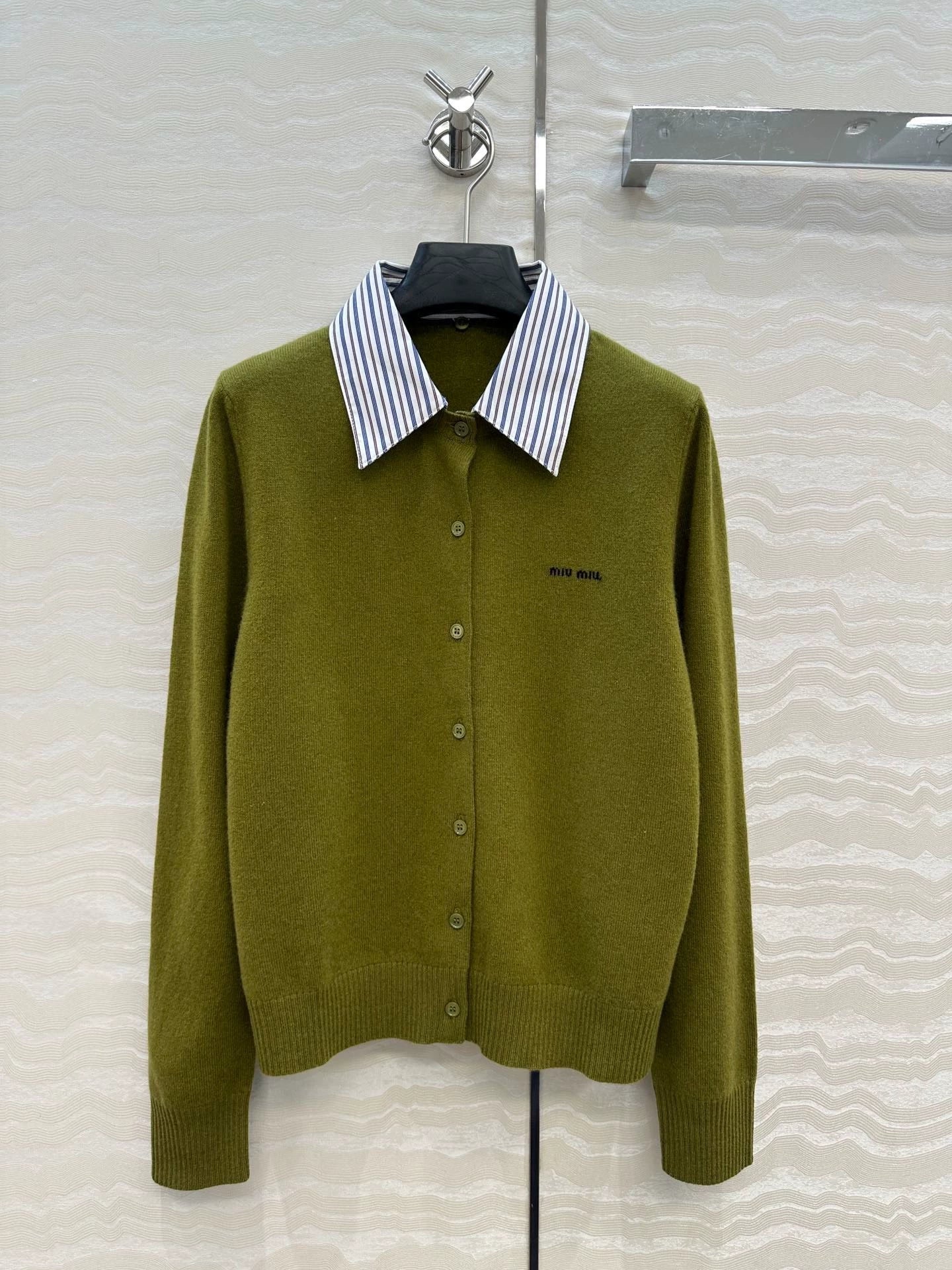 25 Detachable shirt collar design cashmere cardigan