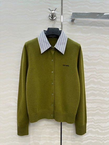 25 Detachable shirt collar design cashmere cardigan