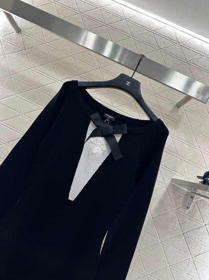 25fw 3D Butterfly Knot Camellia Knitted Skirt