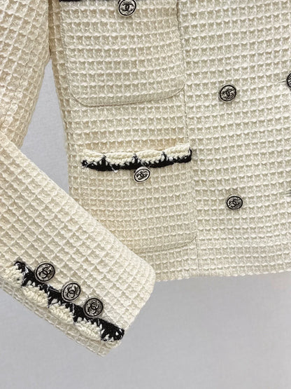 25fw Woven belt trimmed jacket