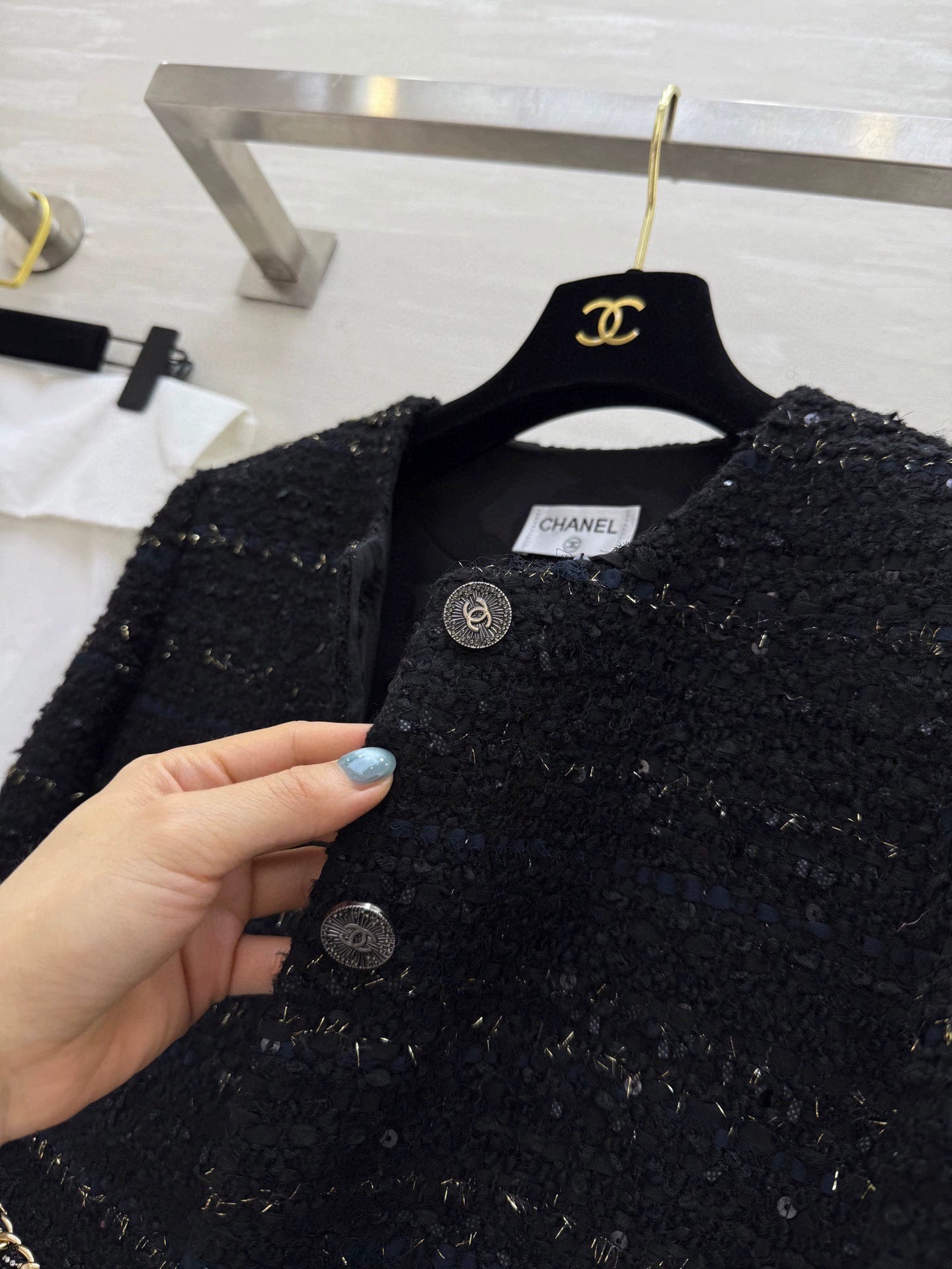 Knitted tweed jacket