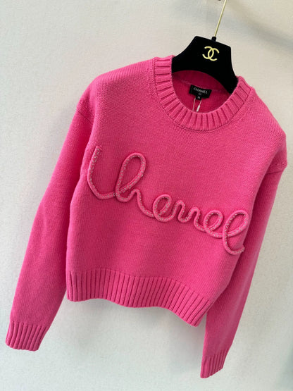 3D letter knitted sweater