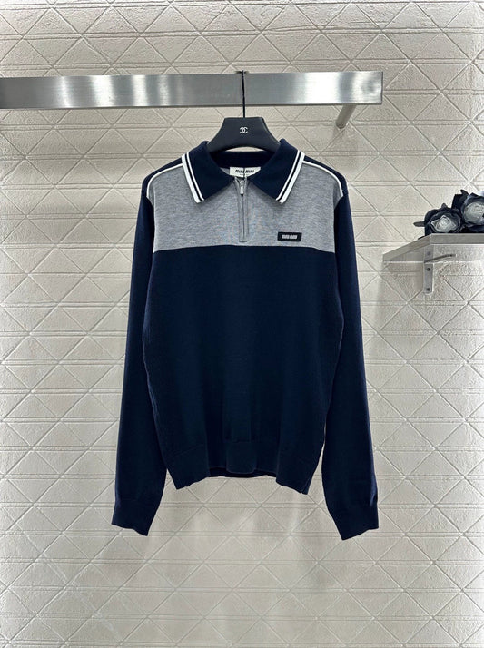 25fw Knitted long sleeved collar