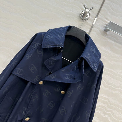 Dark jacquard logo short windbreaker