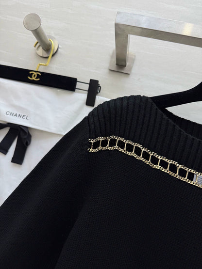 Cashmere chain suspender sweater