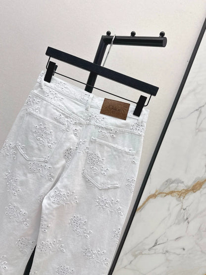 25fw Hollowed out embroidered jeans